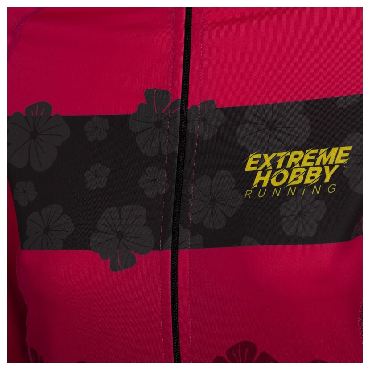 Felpa da running da donna con zip EXTREME HOBBY FLOWERS 3/6