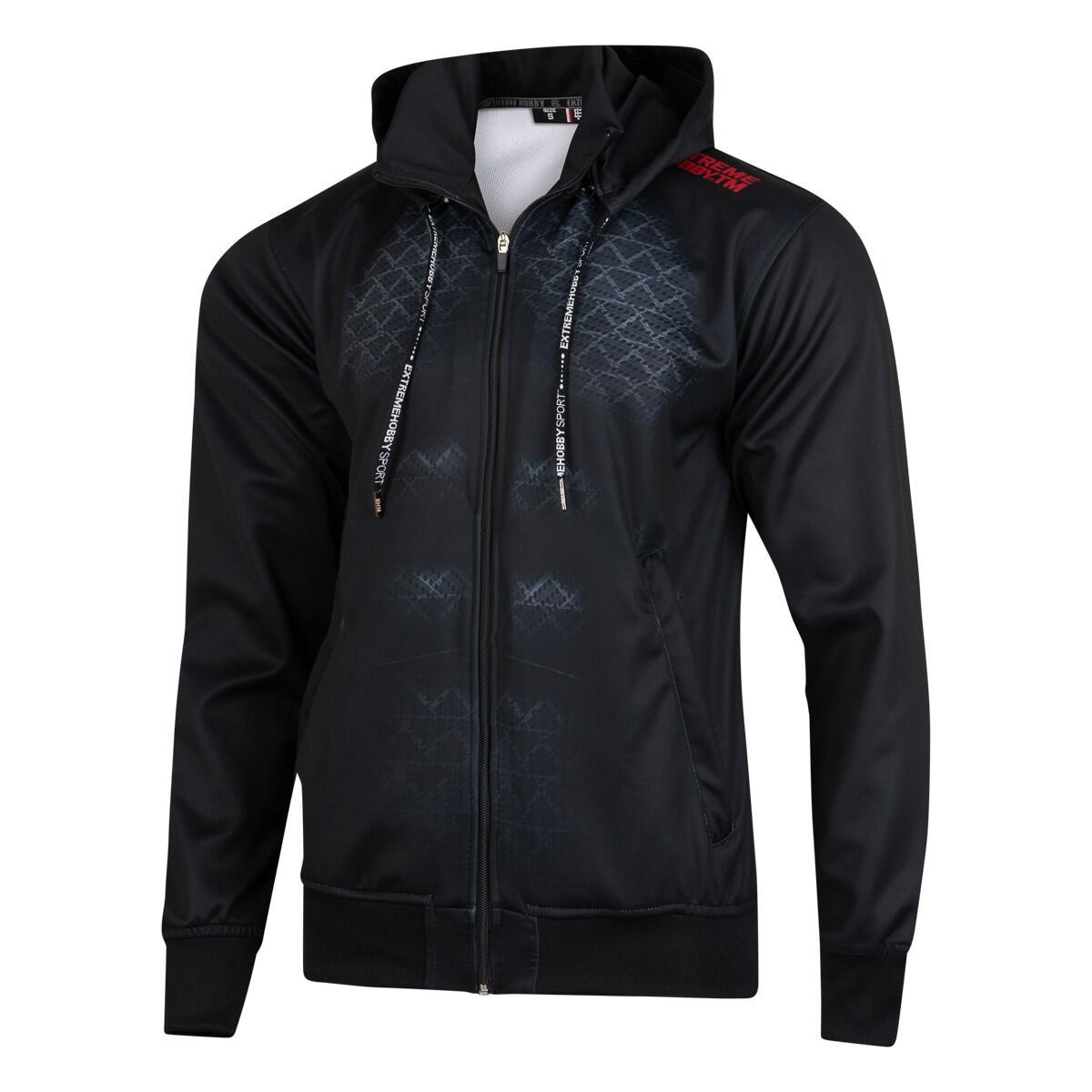 Sportieve hoodie met rits voor heren EXTREME HOBBY BLACK ARMOUR 1/7