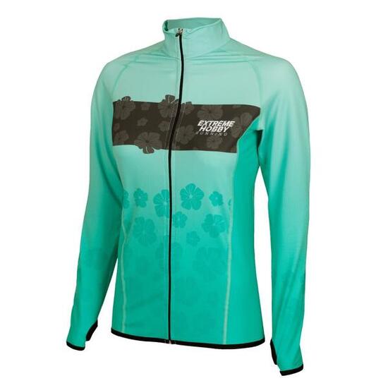 Felpa da running da donna con zip EXTREME HOBBY FLOWERS