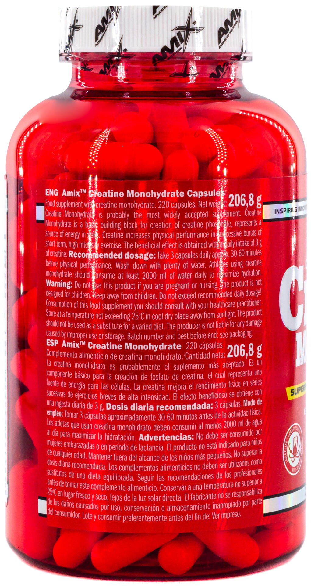 Creatine Monohydrate Micronized - 220 capsules de Amix Nutrition 3/5
