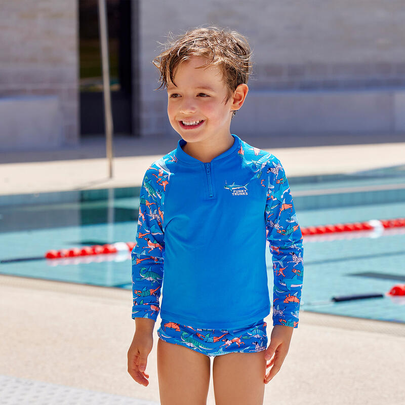 Gilet da nuoto a maniche lunghe Funky Trunks Zippy per bambini