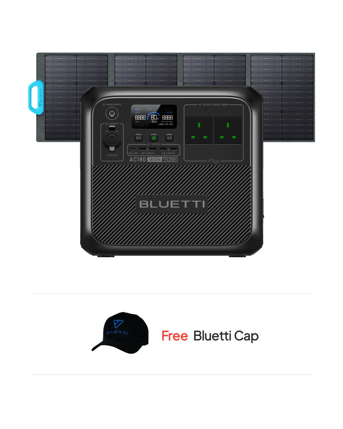 BLUETTI AC180+PV200 Solar Generator Kit for Camping, Home Backup 1/7