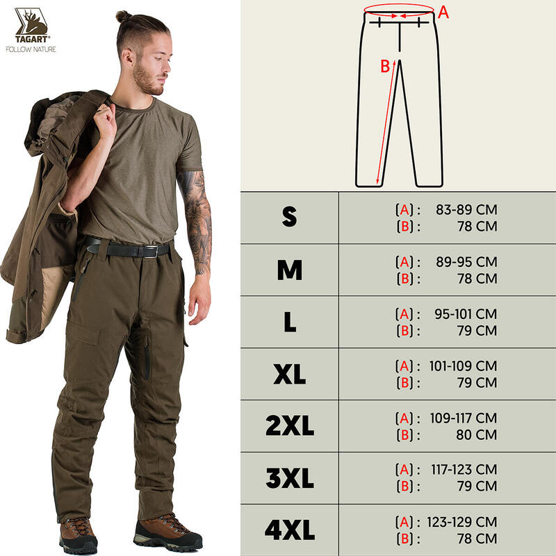 Pantalon de chasse pour hommes Tagart Thunder Thermo 4, doublé avec membrane