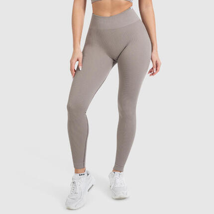 Damen High Waist Leggings Amaze Ripp Hellblau Melange