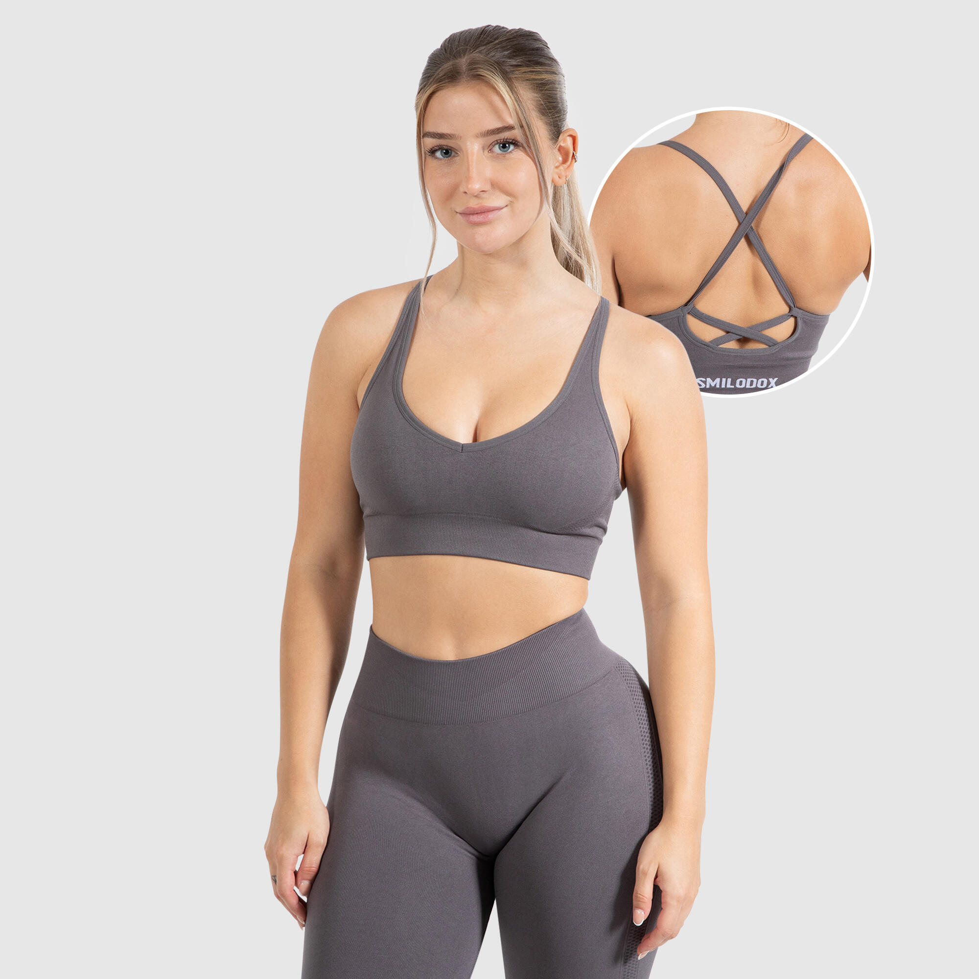 SMILODOX Damen Sport BH Cetrina Anthrazit für Sport & Freizeit