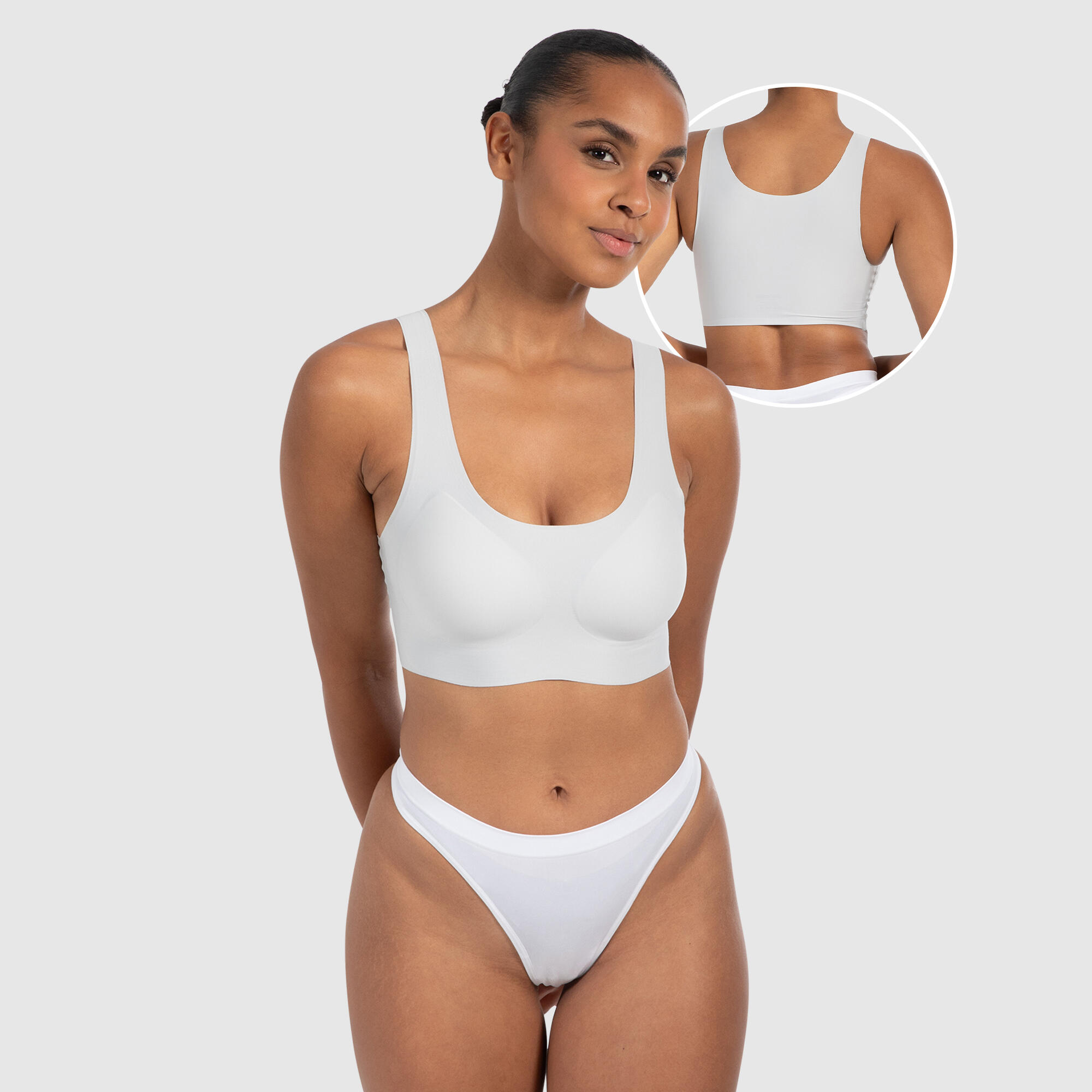 SMILODOX Damen Bralette mit Cups Nysa Weiß