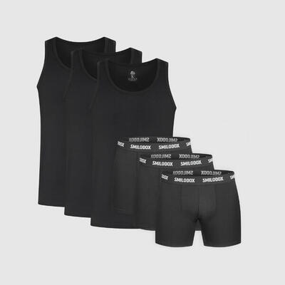 Herren 3x Boxershorts & 3x Unterhemd Modal Weiß