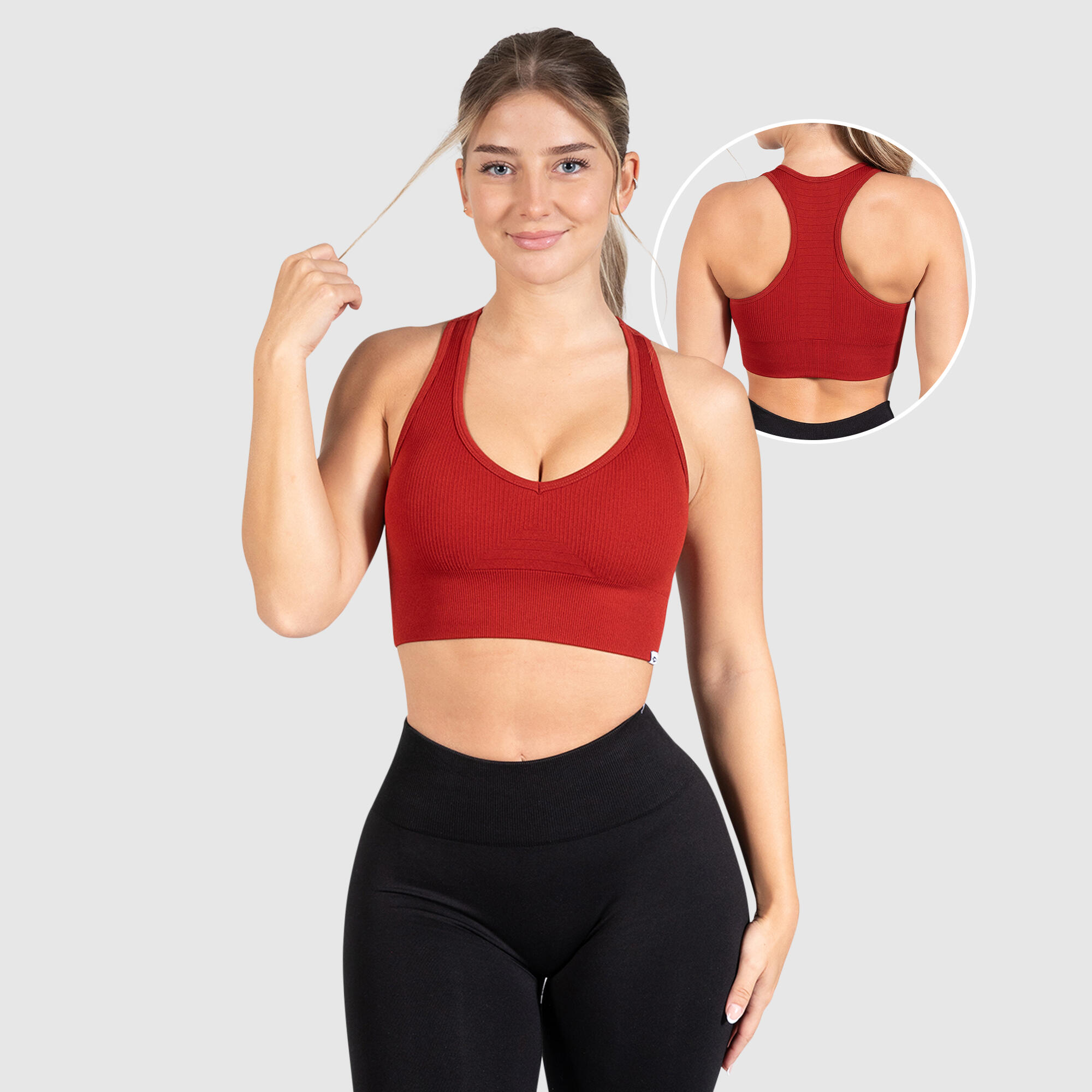 SMILODOX Damen Sport BH Amaze Pro Weinrot