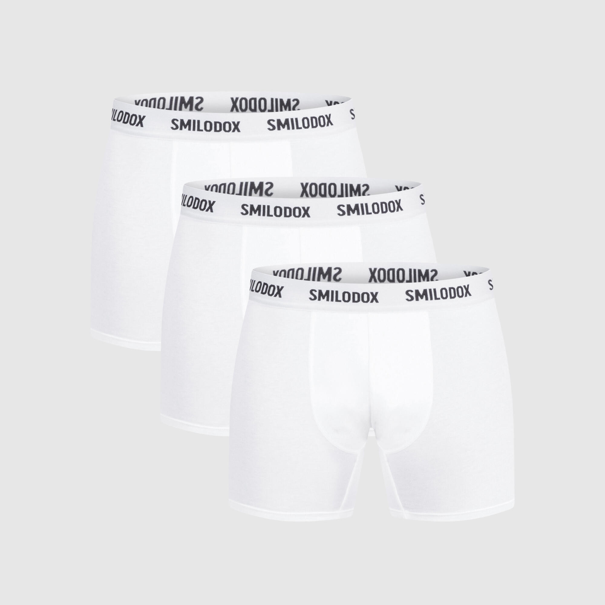 SMILODOX Herren Boxershorts 3er Pack Farry Weiß