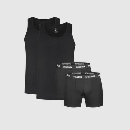 Herren 2x Boxershorts & 2x Unterhemd Modal Weiß