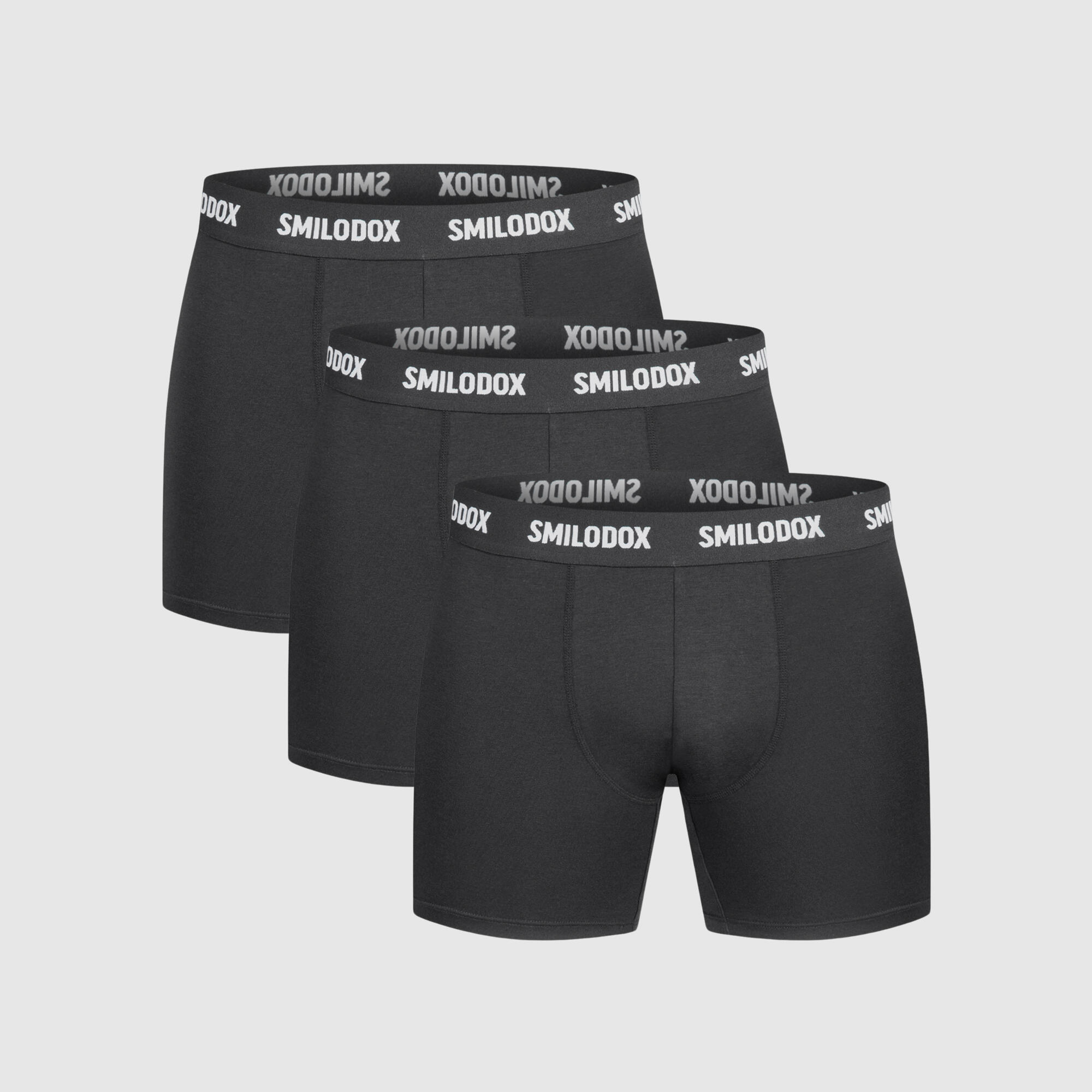 SMILODOX Herren Boxershorts 3er Pack Farry Schwarz