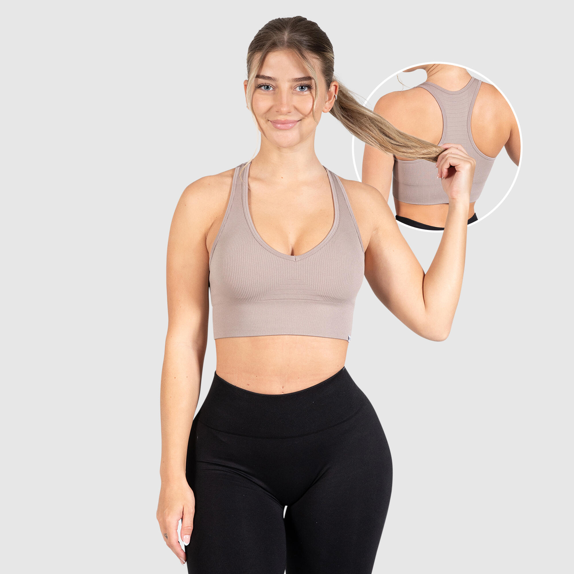 SMILODOX Damen Sport BH Amaze Pro Taupe