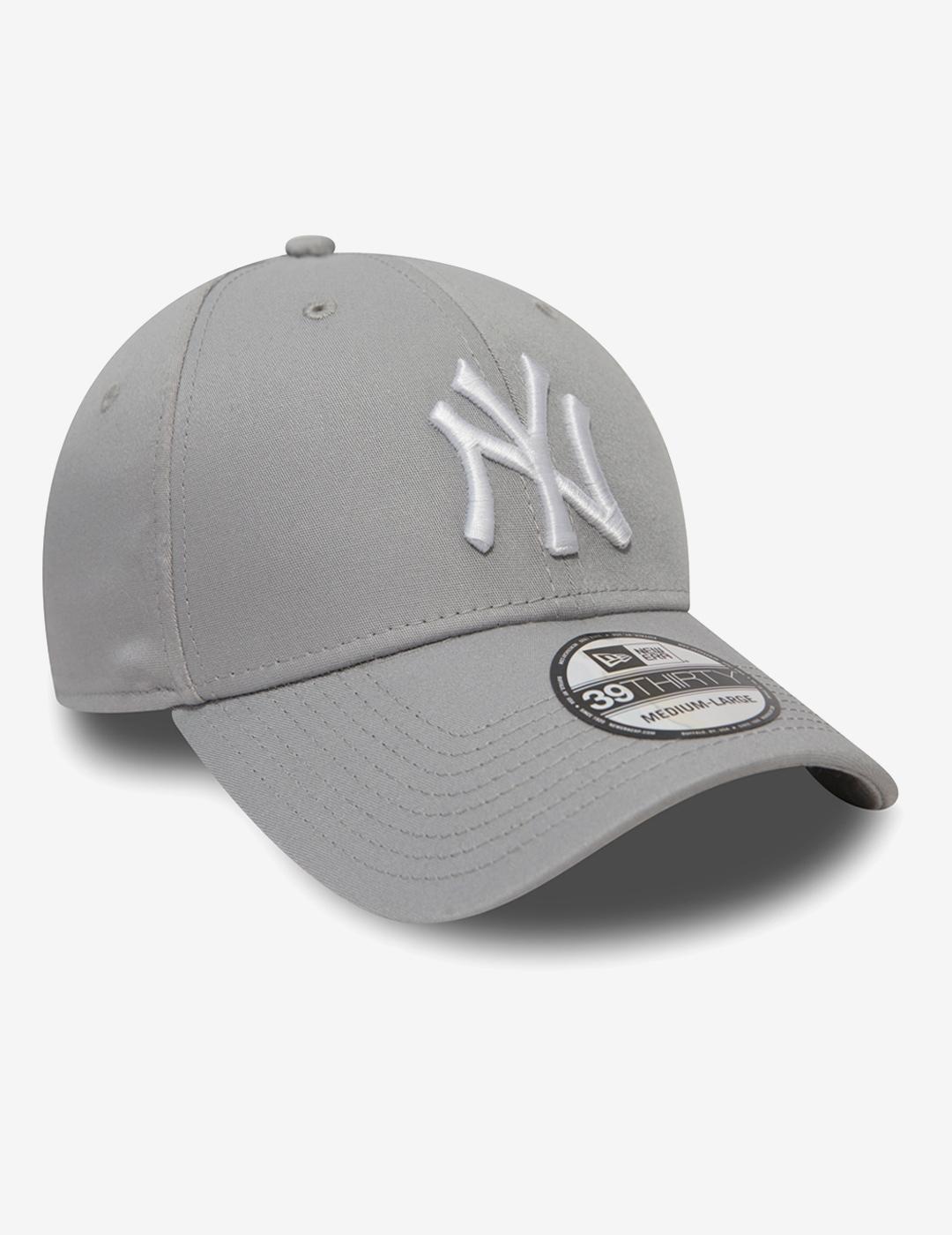 Casquette MLB New York Yankees New Era League Essential 39THIRTY Gris logo blanc 2/4