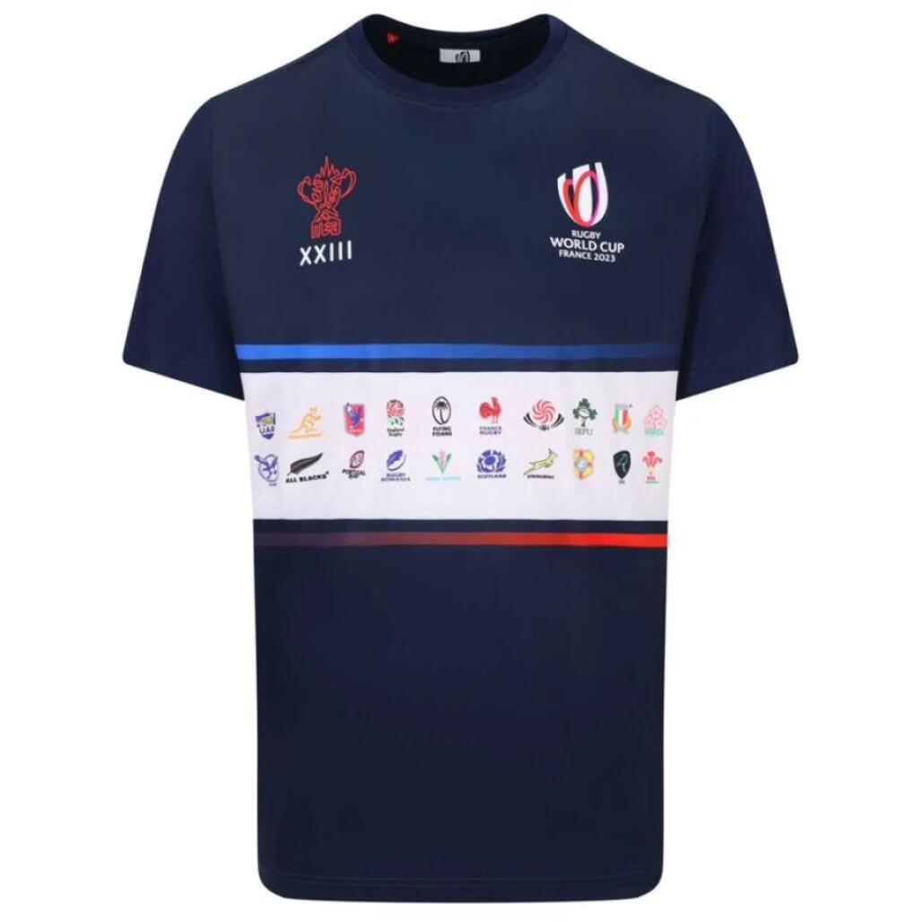 Men's Rugby T-Shirt Rugby World Cup 2023 20 Unions Stripe T-Shirt 2/3