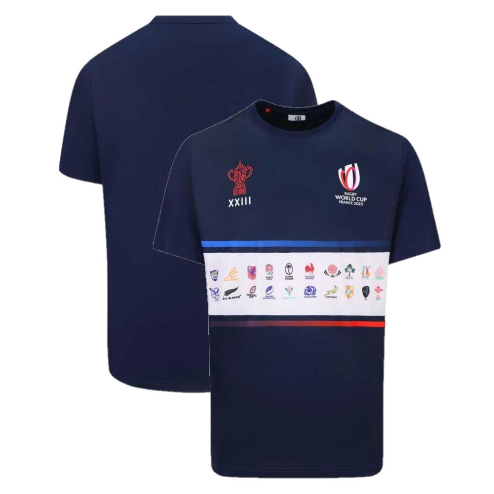 Men's Rugby T-Shirt Rugby World Cup 2023 20 Unions Stripe T-Shirt 1/3