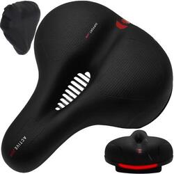 Selle de vélo Comfort Foam Femme/ Homme - Noir - Avec tapis de selle