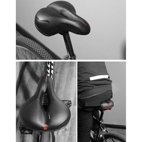 Sillín de bicicleta Comfort Foam Mujer/Hombre - Negro - Con funda de sillín 5/7
