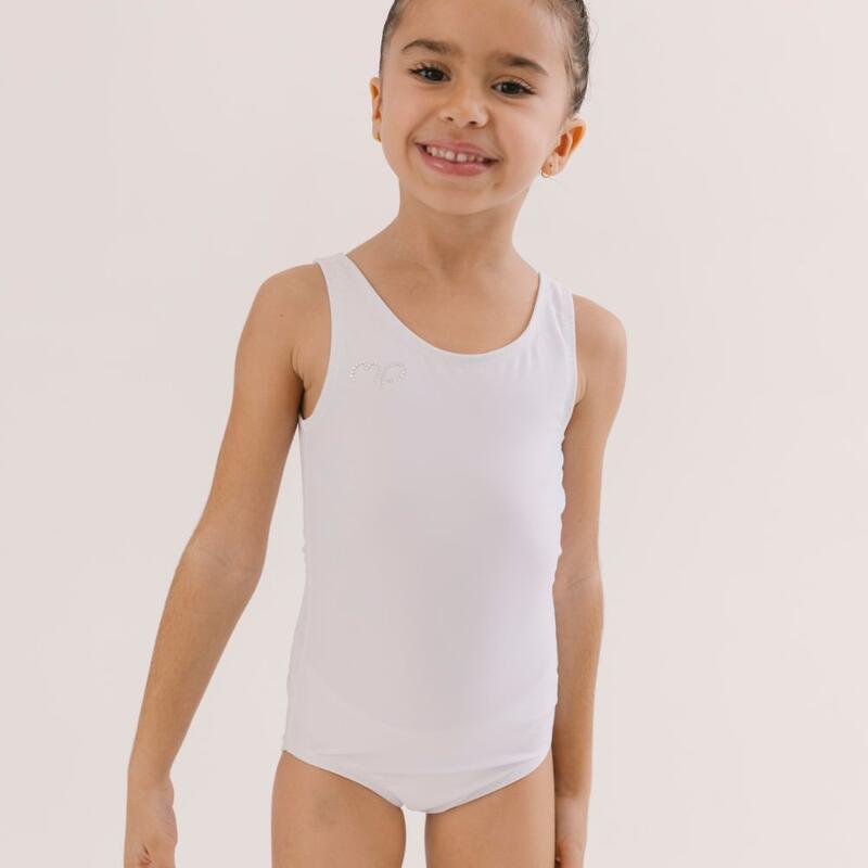 Maillot de Gymnastique Basic Blanc Enfant