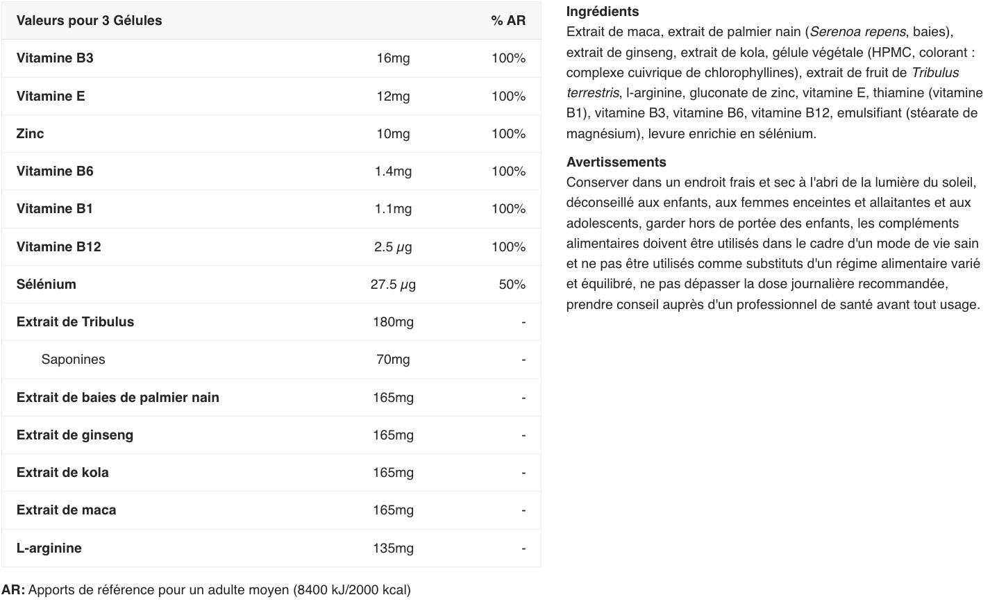 Tribulus terrestris - Tribulus Synergy+ - 90 Gélules 2/2
