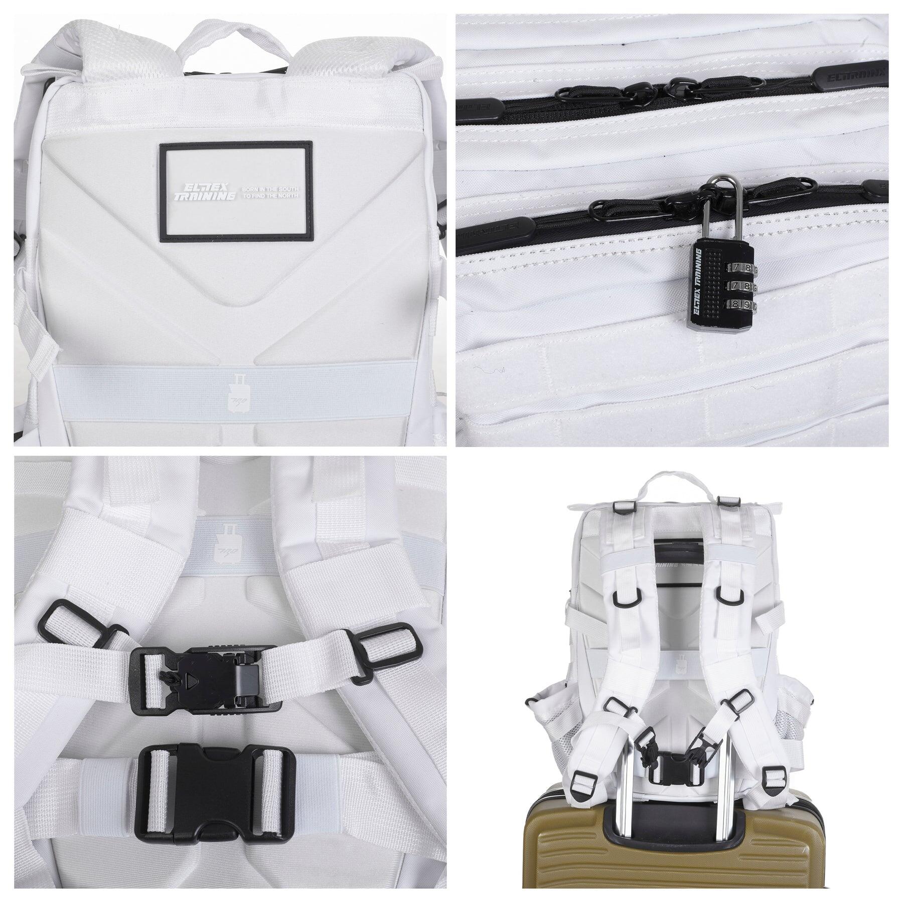 Mochila Elitex Blanco 25L Cabina Entrenamiento Repelente Agua 2/7