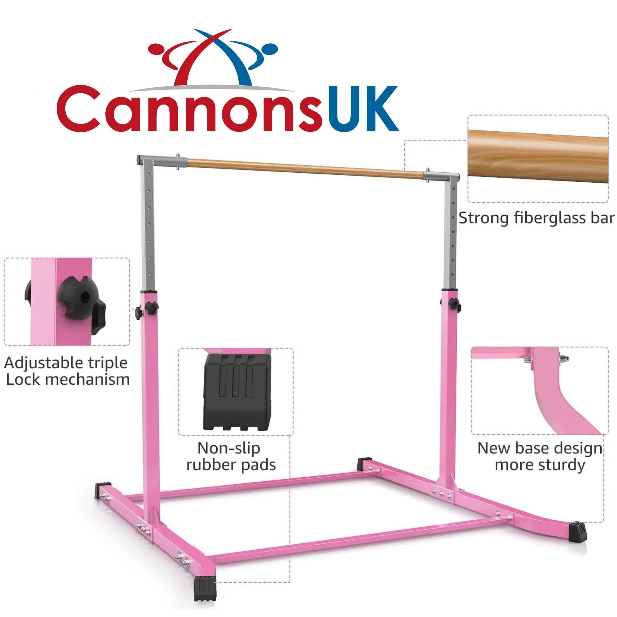 Gymnastics Bar Junior Training Bar Adjustable Height Kip Bar - Pink 2/3