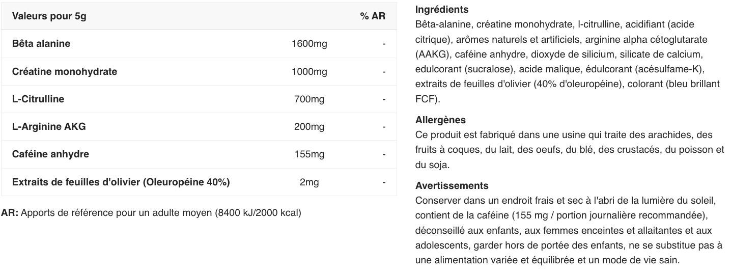 Pre-workout - The Curse - Framboise Bleue 250g 2/3