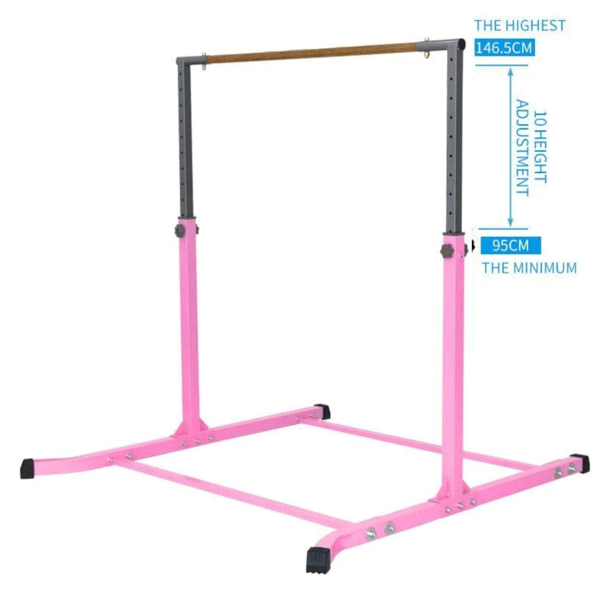 Gymnastics Bar Junior Training Bar Adjustable Height Kip Bar - Pink 3/3