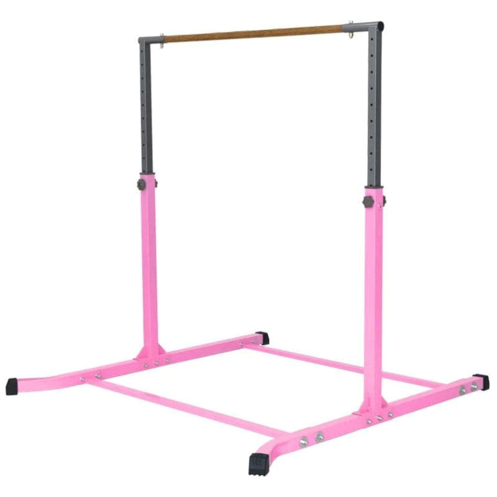 Gymnastics Bar Junior Training Bar Adjustable Height Kip Bar - Pink 1/3