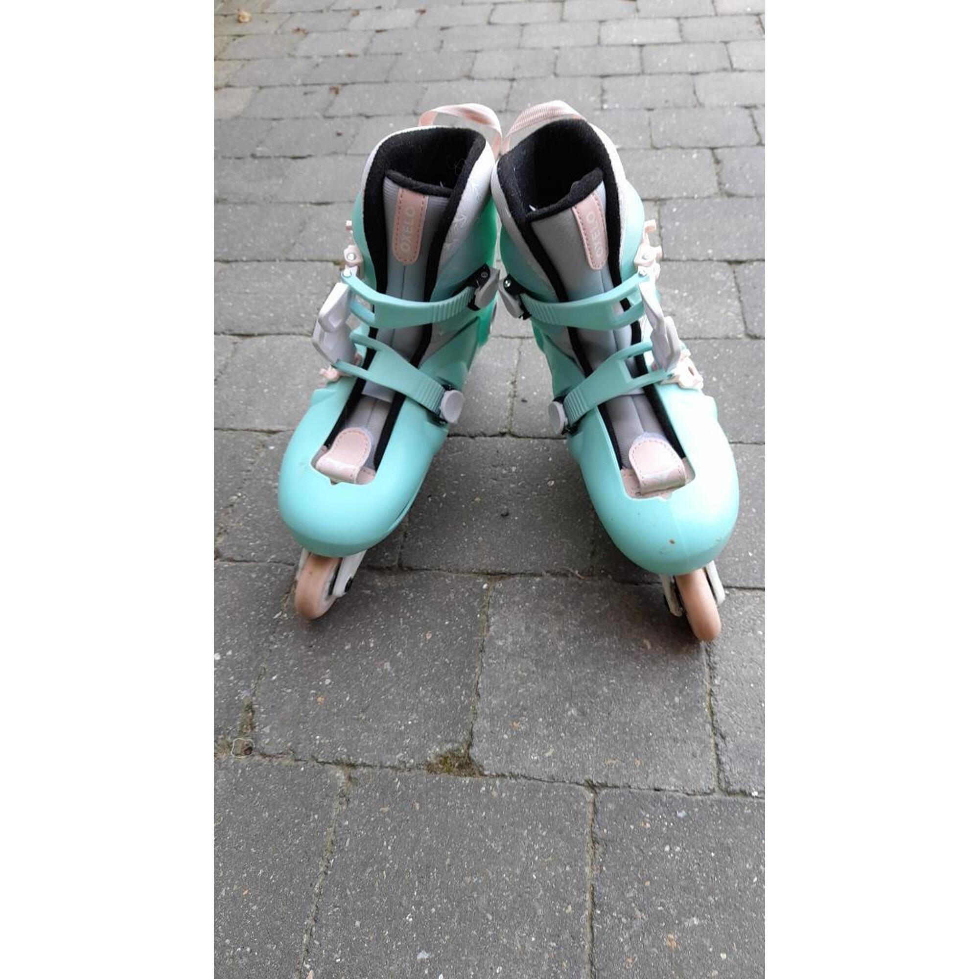 Tussen Particulieren - Skates voor kinderen - groen/pastelroze Oxelo