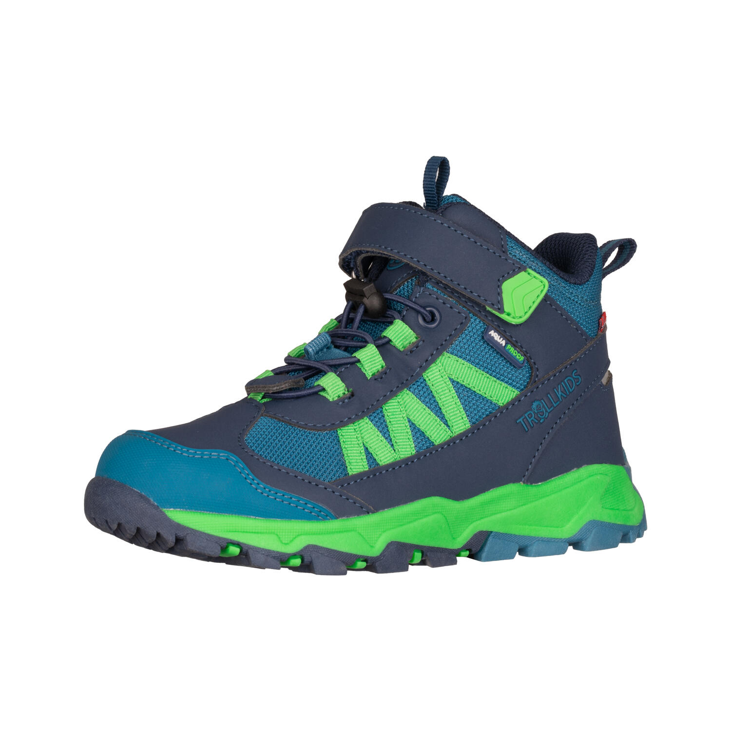 TROLLKIDS Kinder Wanderschuh Tronfjell mid Mystisches Blau/Frischgrün