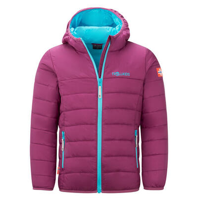 Mädchen Steppjacke Eikefjord Marineblau/Feuerbeere