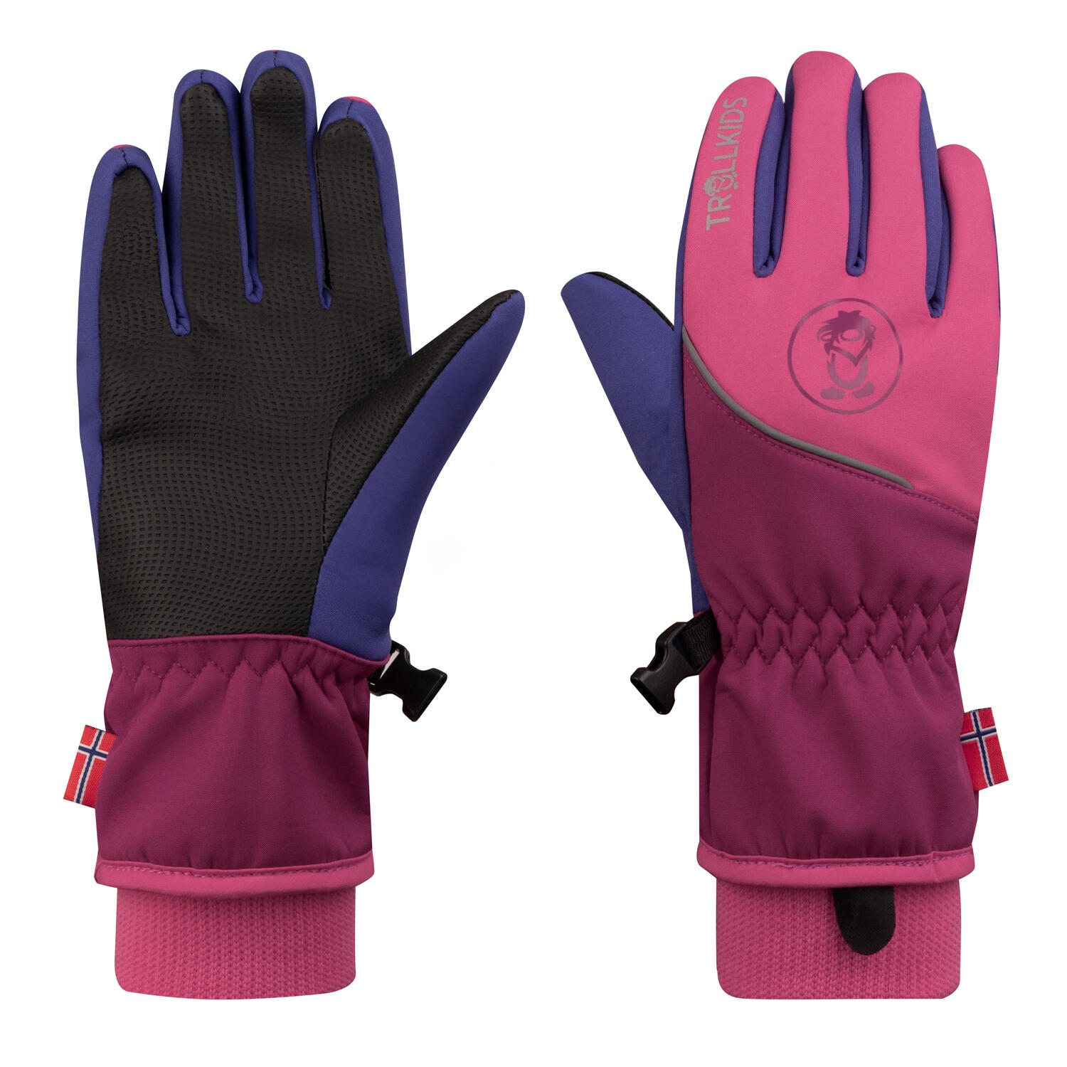 TROLLKIDS Kinder Skihandschuhe Trolltunga Hellmagenta/Helle Beere