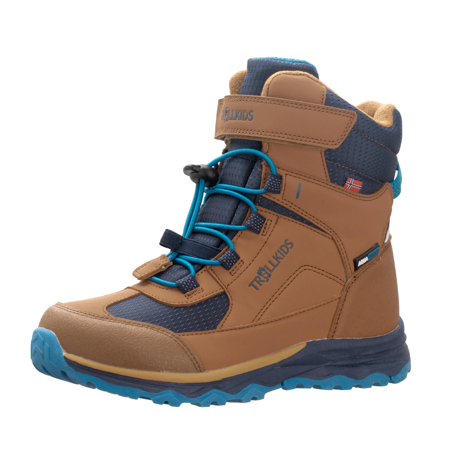 TROLLKIDS Kinder Winterboots Hafjell Mandel/Mystisches Blau
