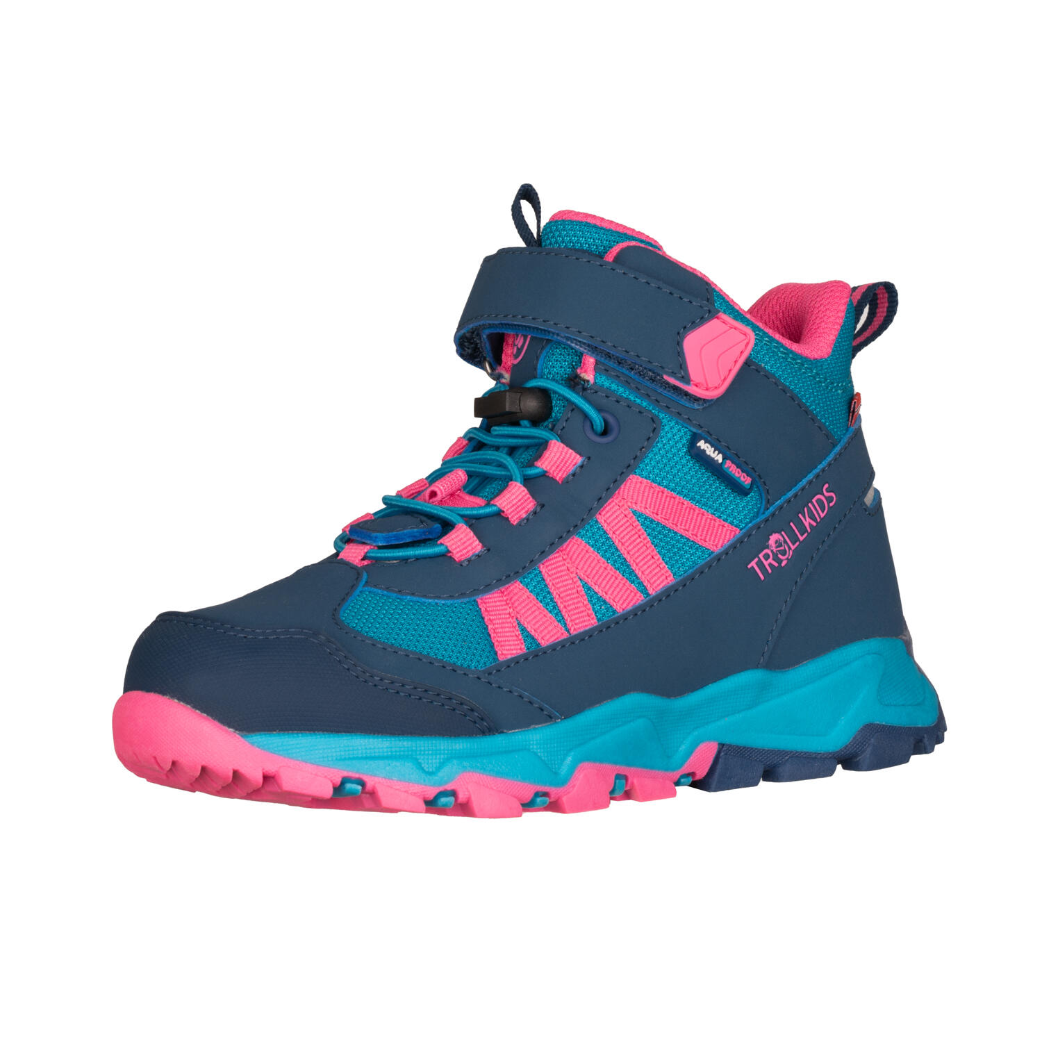 TROLLKIDS Kinder Wanderschuh Tronfjell mid Dunkeltürkis/Hellmagenta