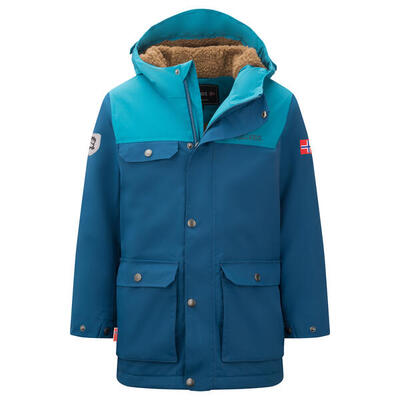 Kinder Regenjacke Gudvangen Madeira blau/Dunkel Marine/Mandel