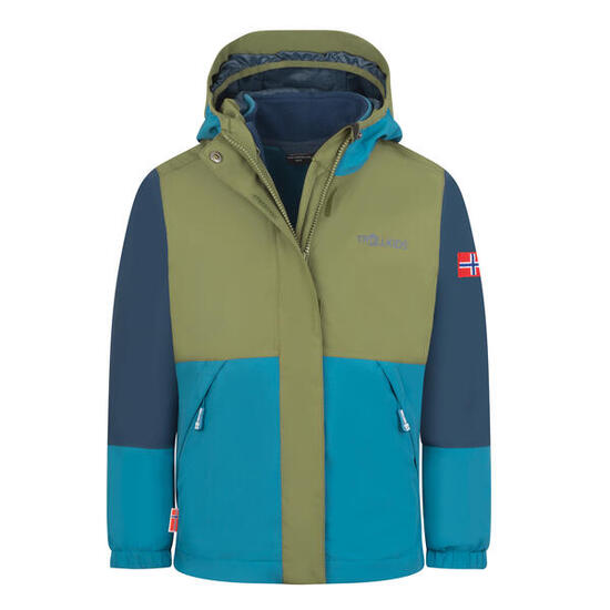 Kinder 3-in-1-Funktionsjacke Kjerak Helle Beere/Dunkeltürkis/Madeira blau