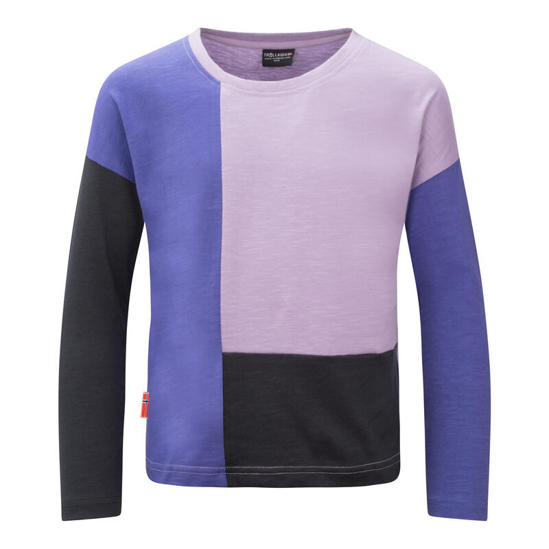 Mädchen Longsleeve Verdal Dunkelviolett/Violett/Schwarz