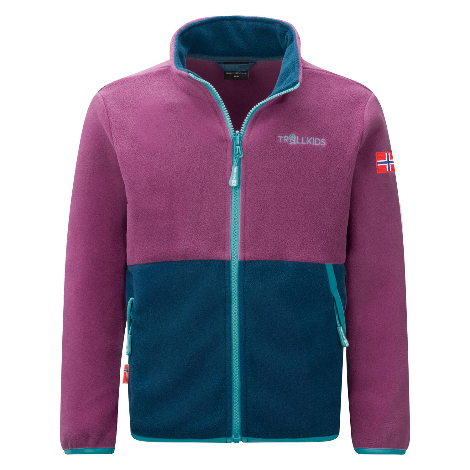 TROLLKIDS Kinder Fleecejacke Storfjord Helle Beere/Madeirablau/Lagunenblau