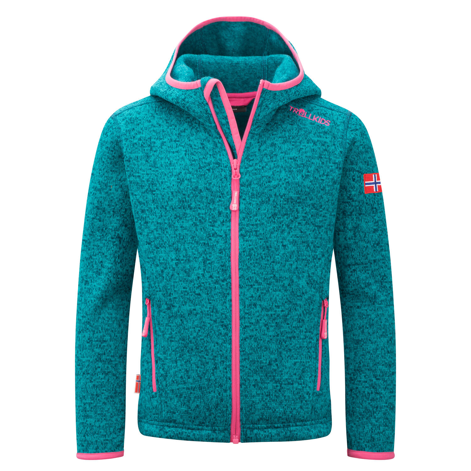 TROLLKIDS Mädchen Hoodie Jondalen XT Dunkeltürkis/Hellmagenta