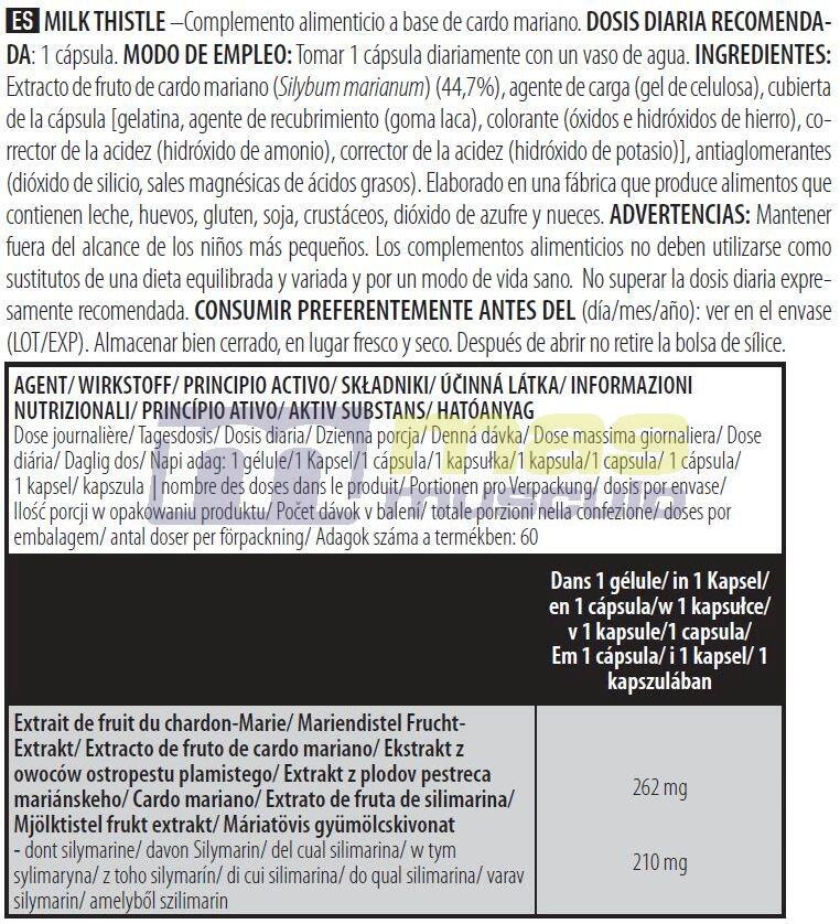Milk thistle - 60 capsules de Biotech USA 4/4