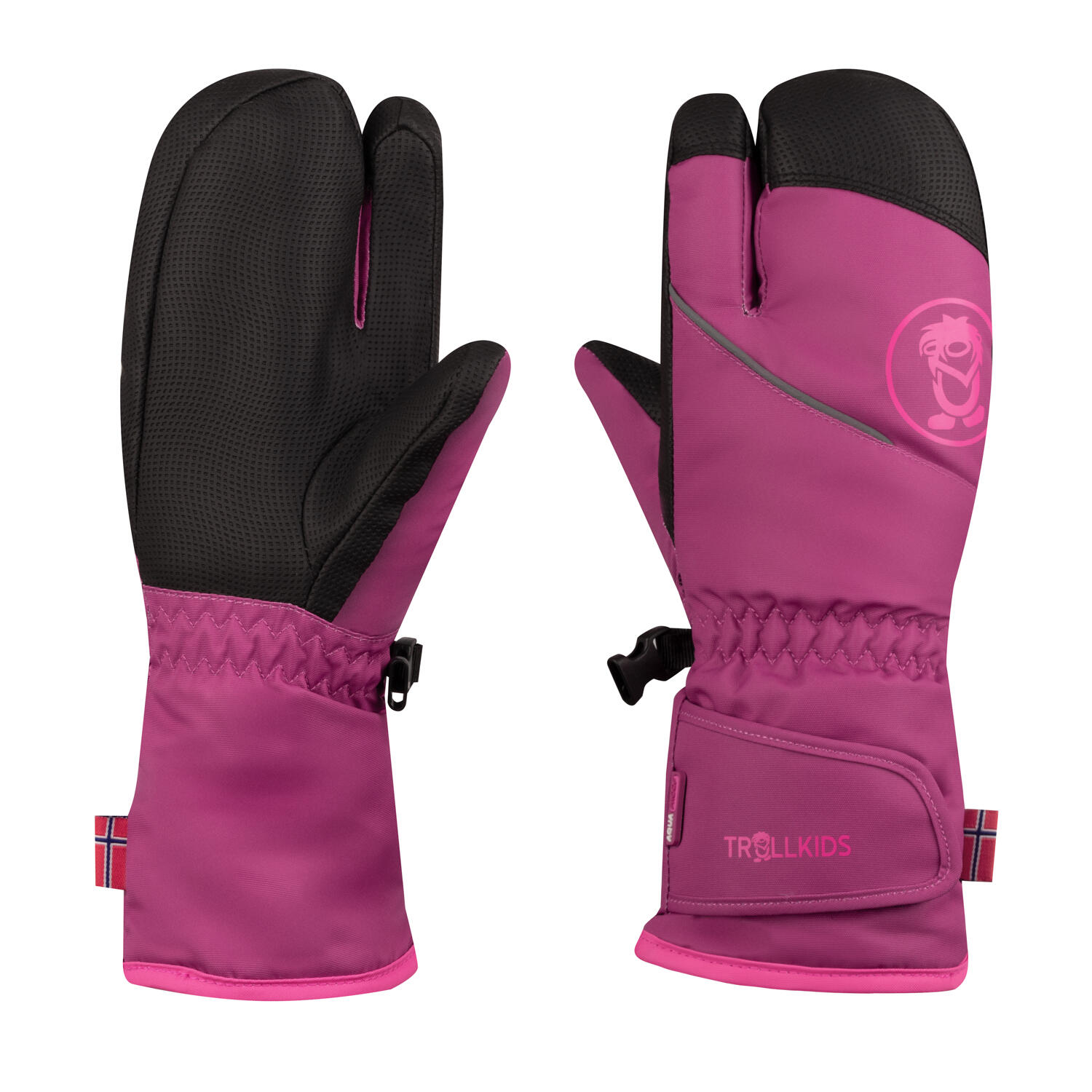 TROLLKIDS Kinder Dreifingerhandschuh Troll Helle Beere/Hellmagenta