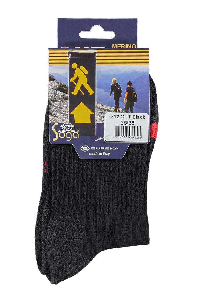 3 paires de chaussettes de randonnée en laine mérinos S12 Noir 43/45 5/5