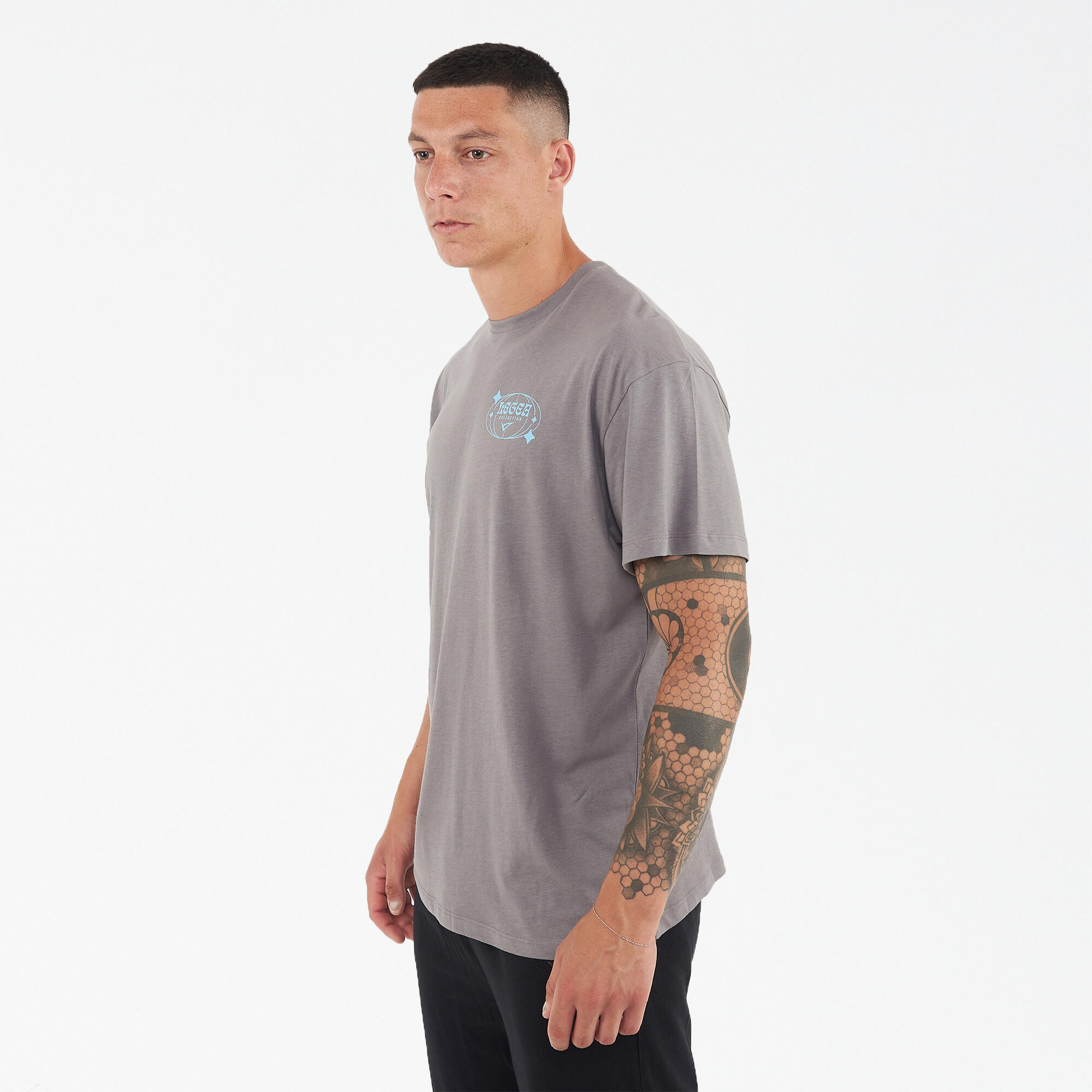 T-shirt in cotone BIGGER grigio 3/6