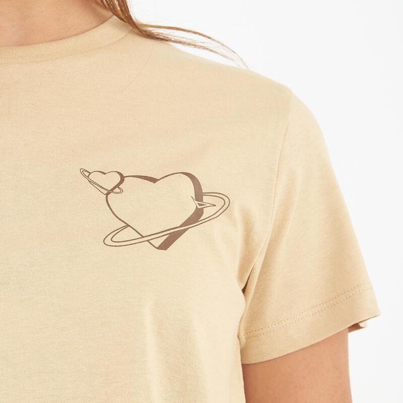 Tricou crop din bumbac SPECIAL bej