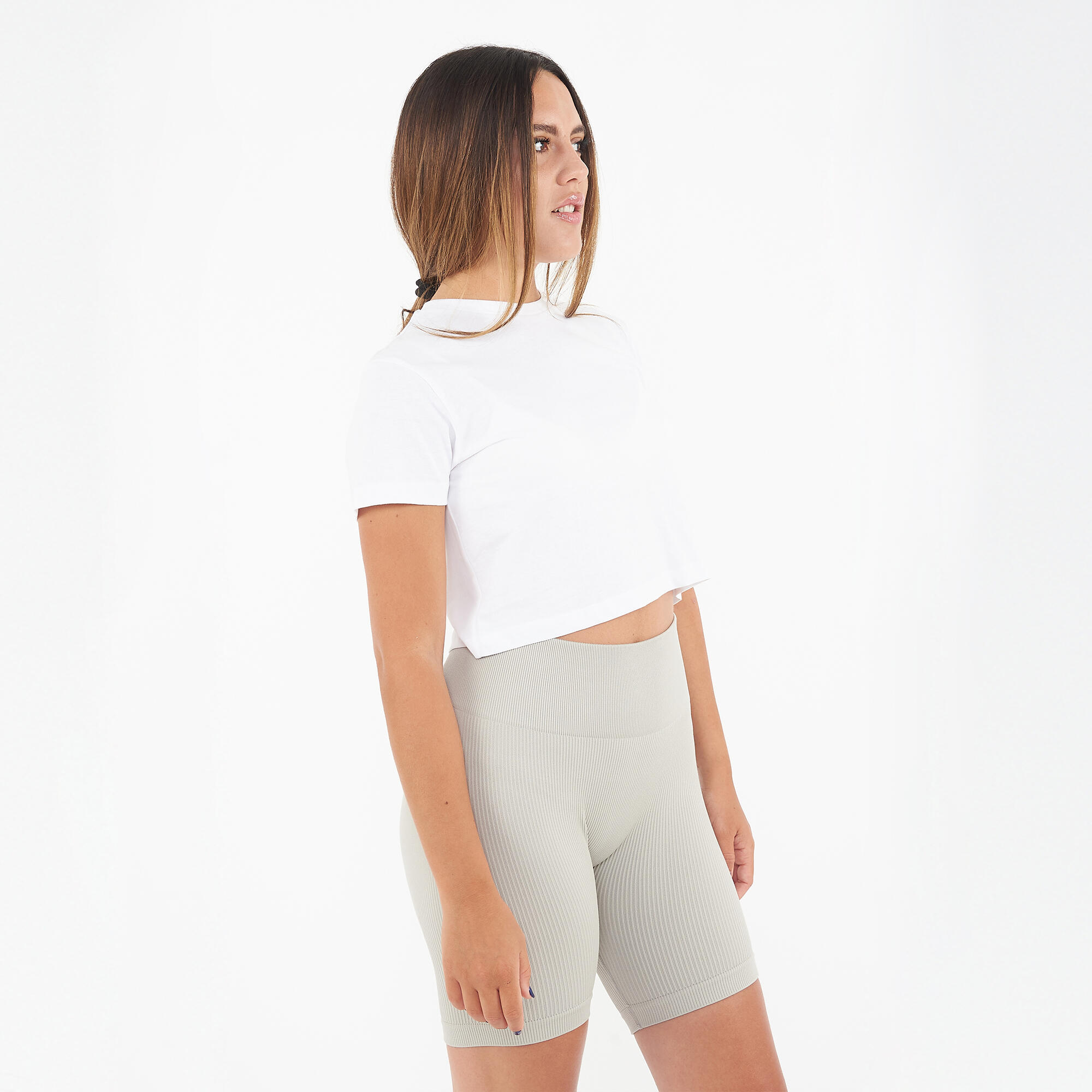 T-shirt corta da donna CROPPED TEE bianca 4/6