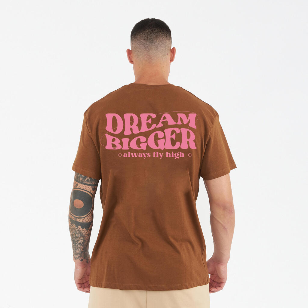 Men's T-Shirt Loose Fit Short Sleeve Cotton Bigger Brown