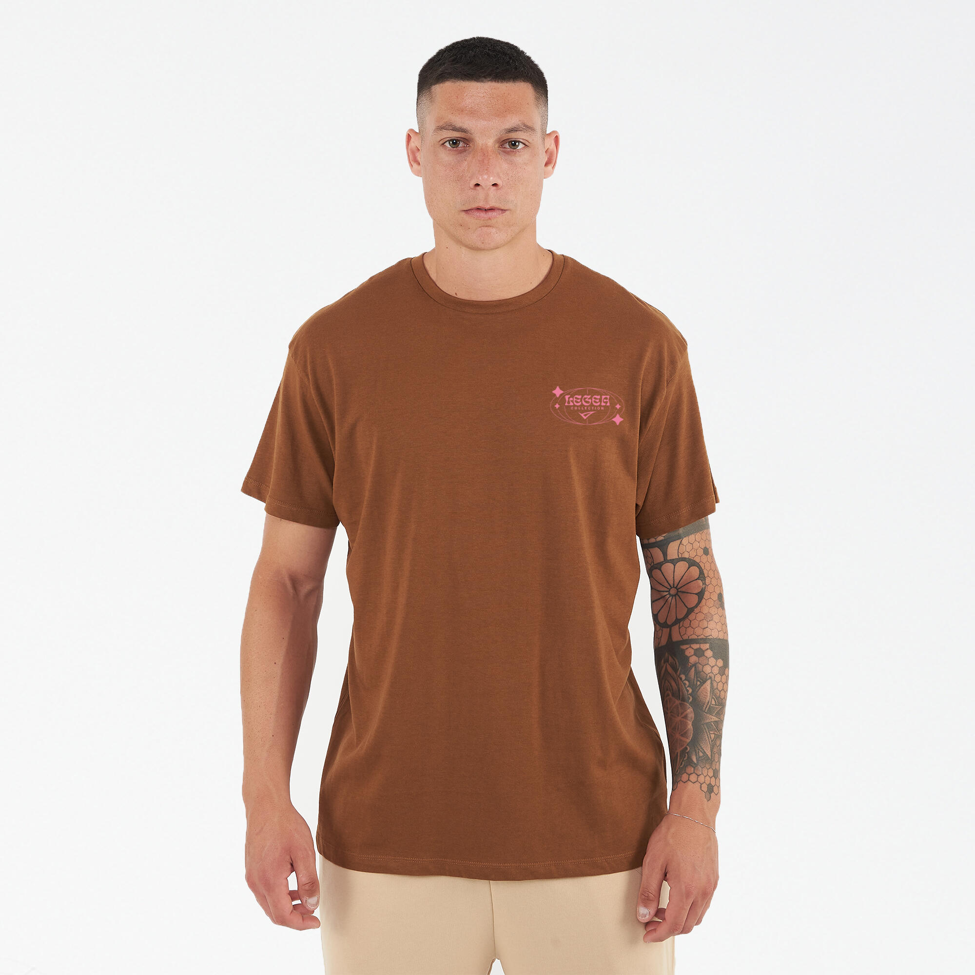 T-shirt din bumbac BIGGER maroniu