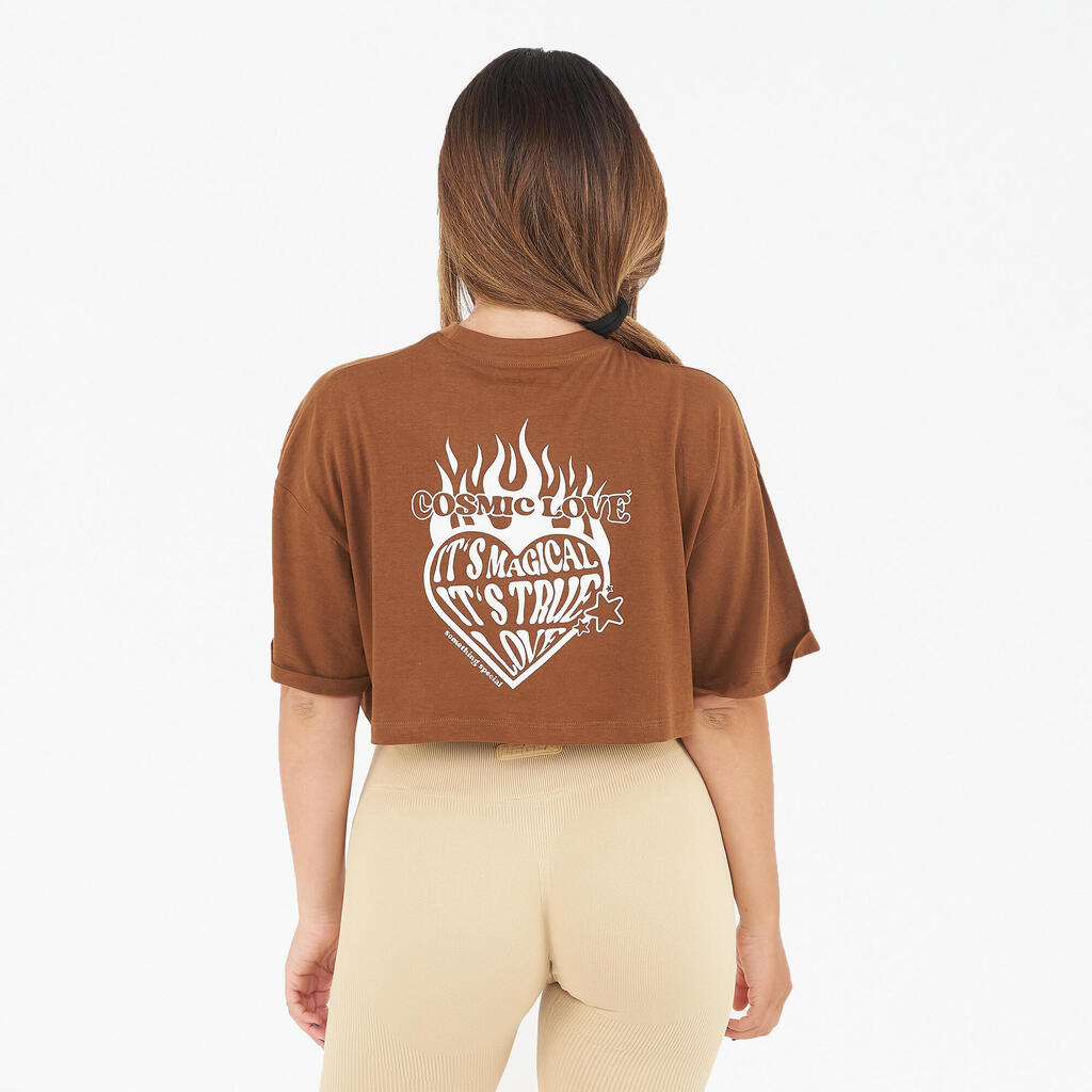 Women's Crop Top COSMIC LOVE Brown