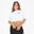 Femei T-shirt Crop Cosmic Love Alb