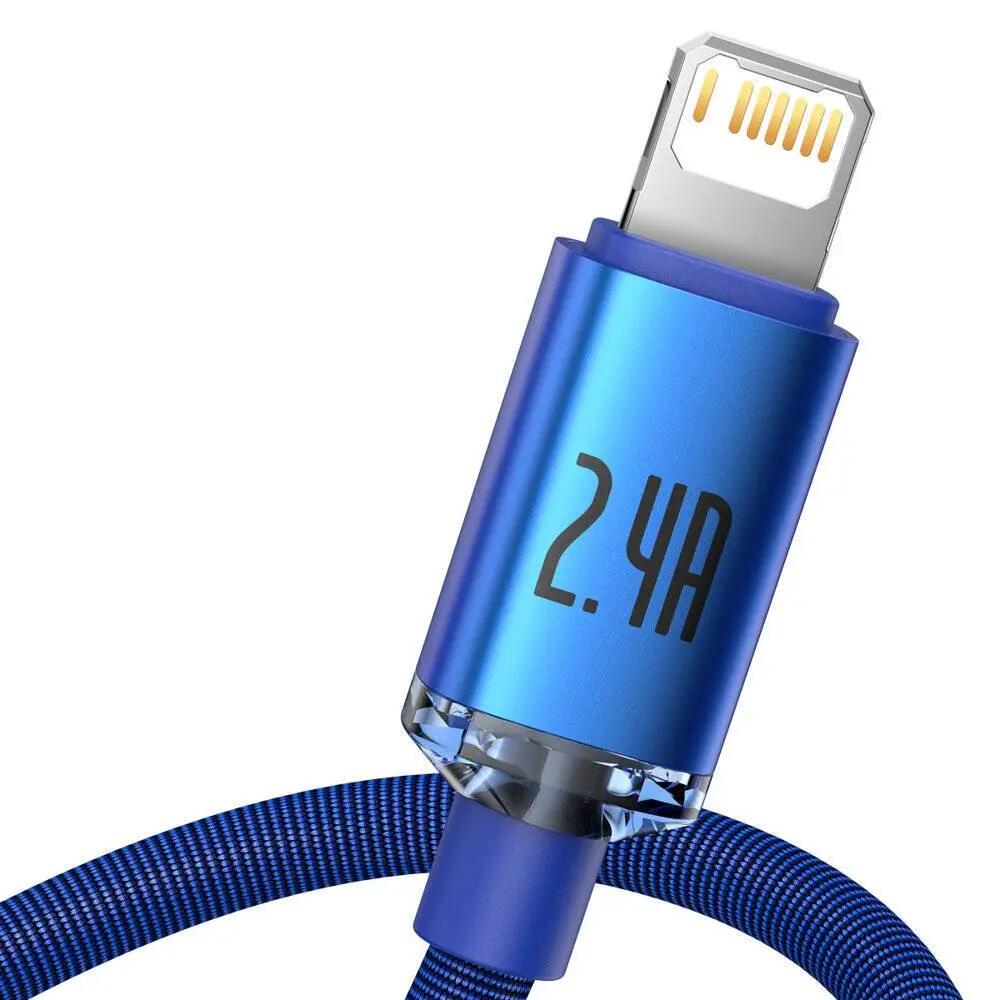 Cabo Baseus Crystal Shine USB-A para Lightning 1.2m Azul 2/5